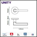 Stainless Steel Fire Door Lever Handle EN1906 and EN1634 Satin Finish