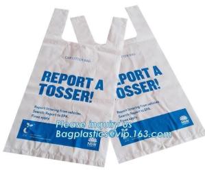Wholesale awesome quality compostable t shirt plastic bags, corn starch plastic bag / compost T-shirt bag / 2.5mil thickness plast from china suppliers