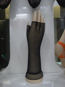 China Sensational Dance Wear Accessories Black Hollow Mesh Fingerless Gloves for Adults on sale