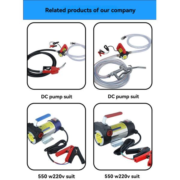 Small Cast Iron Mobile Diesel Fuel Transfer Water Pump 12V/24V For DC Truck Vehicle