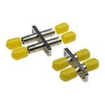 Fiber Optic ST Adapter Low Insertion Loss Duplex Metal Adapter With Yellow Cap