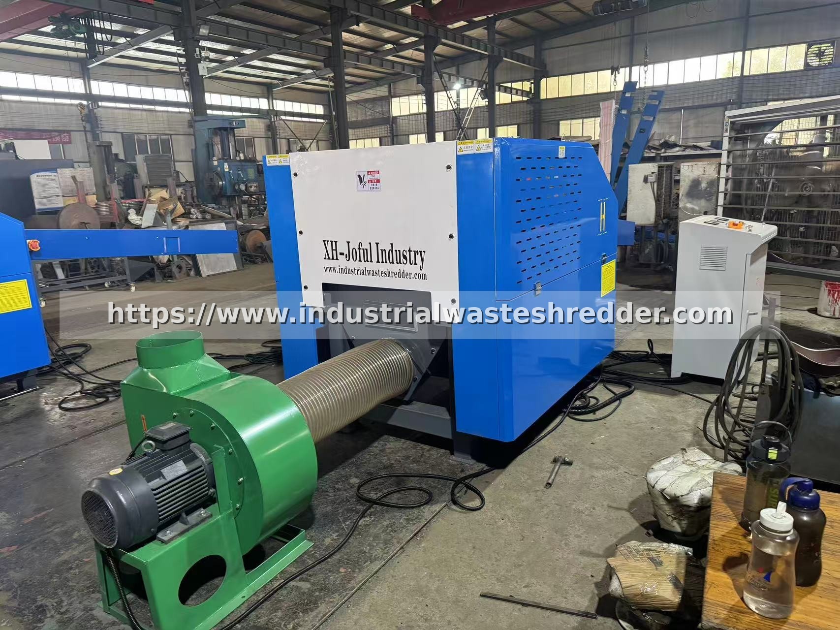 Mattress Edge Shredder Machine Sponge Fabric Waste Crusher High Efficiency Blower Discharge