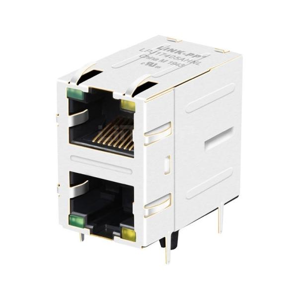LPJ17405AHNL 10/100 Base-T Tab Both Green/Yellow LED 2X1 Port RJ45 Magnetic Jack