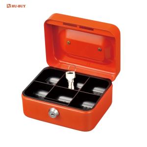 Wholesale Home Office 6 inch Metal Lockable Coin Money Storage Safe Security Box Holder Suitcase with Lock Key 6 Compartments from china suppliers