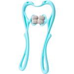 PP and TPR material neck massager blue and pink color easy use six wheel neck