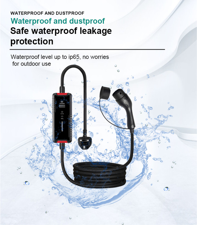 EVCOME Portable Ev Charger (220V 8A 10A 13A 16A) 5M Or Customized Cable With SAE J1772 IEC 62196 GBT