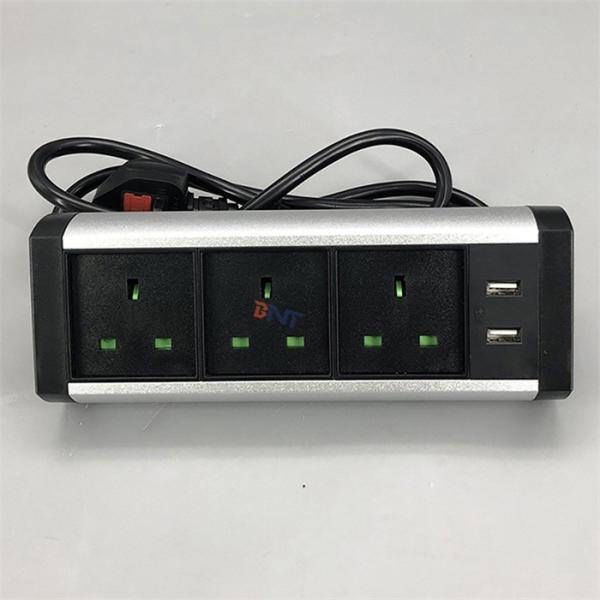 Boente Good Price 6.56 Ft Cord 3 UK Power and 2 USB Ports Black Conference