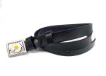 Classic Black 125cm Lady Leather Belt For Skirt