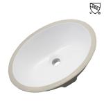 Oval Shape Undermount Bathroom Sink Fine Fireclay Construction One Piece Wash