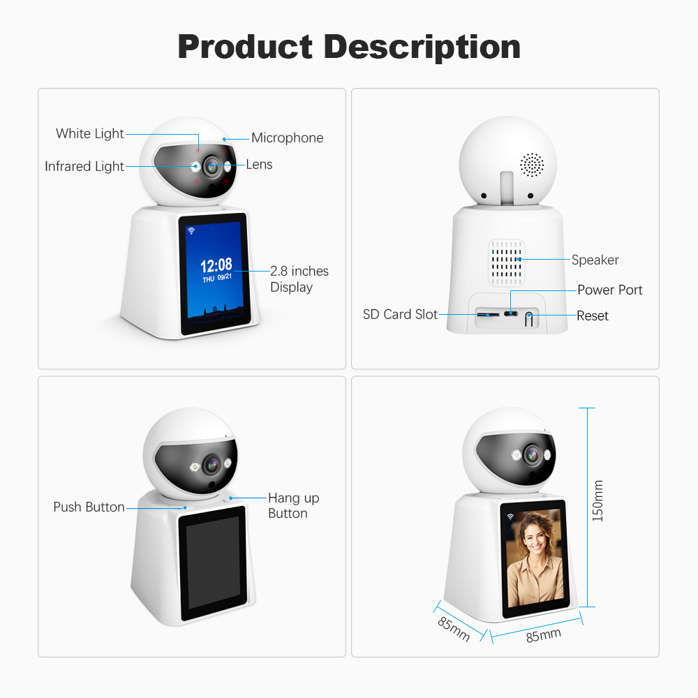 2MP SH053 2.4G Wifi ITwo-way Audio and Video Indoor Camera Wireless Smart Baby Camera