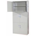 Concealed Hinges 6 Door Cupboard Full Height Metal Office Cabinet with aluminium
