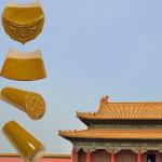 Chinese Glazed Roof Tile Elegant Yellow Glaze Long Lasting For Ancient Imperial