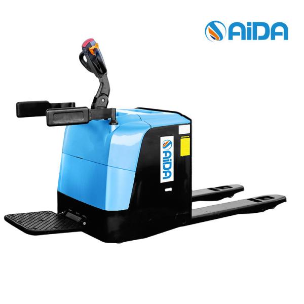 CE Certified Stand On Electric Pallet Jack , Lithium Electric Hydraulic Pallet