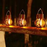 Hanging Garden Outdoor Decorative Solar Lights with Metal Waterproof LED Table