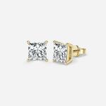 Lab Grown Diamond Stud Earrings 2 Carat 18K 14K 10K 9K Platinum