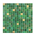 Classical Retro Style Green Glass Mosaic Tiles With Gold Line Bathroom Toilet