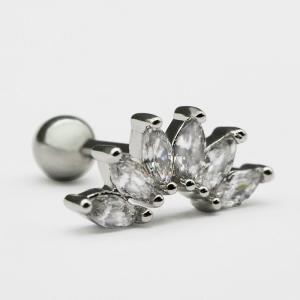 Wholesale 6 Pieces Marquise Stones Piercing Earrings Studs 316 Stainless Steel 1.2mm 16G from china suppliers
