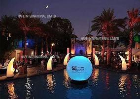 Colorful Floating Inflatable Lighting Decoration , LED 144W RGB Light Decoration