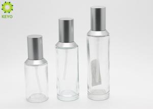 Wholesale Sloping Shoulder Clear Glass Pump Bottles 40ml 60ml 80ml 100ml For Cosmetic Packaging from china suppliers