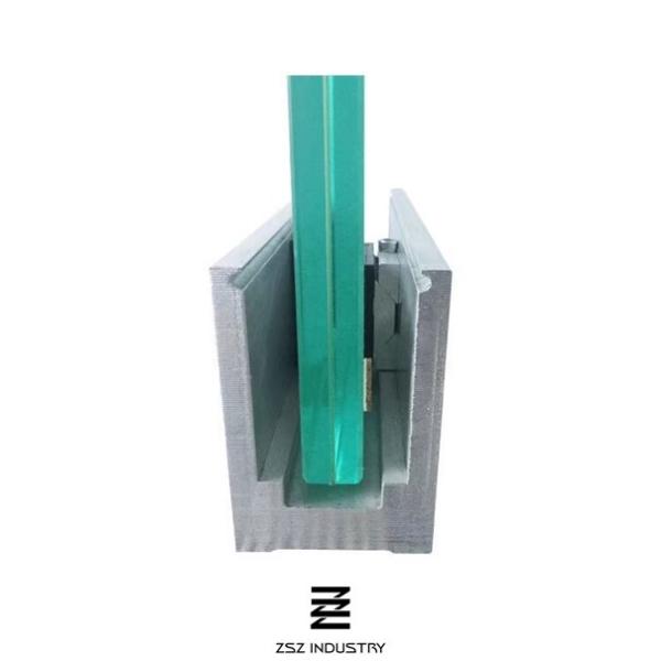 Aluminum 6063 U Channel For Glass Railing With Anodizing / Powder Coating