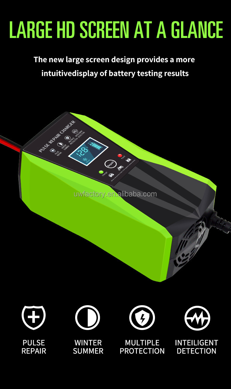 Electric Vehicle 24V 36V 48V 12V 5A 6A Battery Charger for Motorcycle Car Pulse Repair Lead Acid Charger EU US UK AU