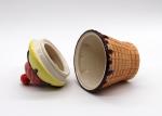 Pottery Ice Cream Cone Cookie Jar , Food Container Ceramic Cookie Jar With Lid