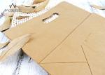 Reusable Takeaway Paper Bags Punched Handle White / Brown Kraft Paper