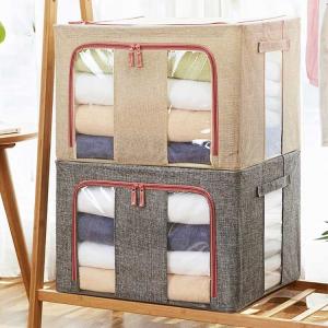 Wholesale ODM 100L Fabric Household Storage Containers Collapsible Double Zippers from china suppliers