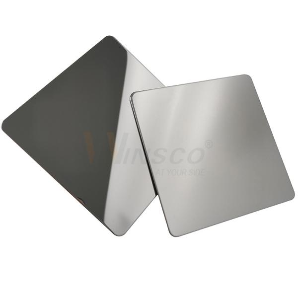 Ornamental Super Mirror Stainless Steel Sheet 201 304 316 Grade With Silver PVD