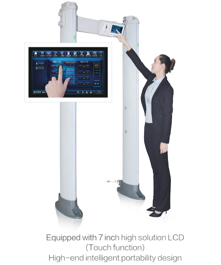Rainproof walk through metal detector 24 detection zones for airport