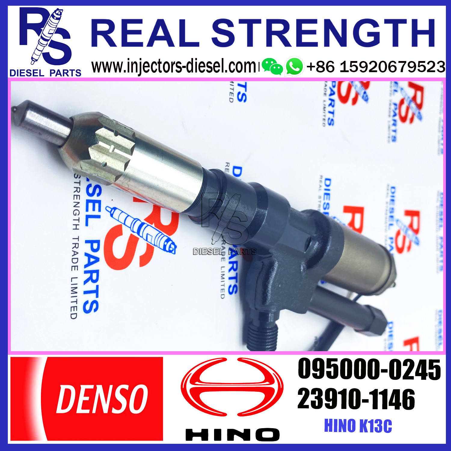 Diesel Fuel Injector 095000-0240 095000-0241 095000-0242 095000-0245 for HINO K13C Engine 23910-1145 S2391-01146