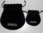 RoHS CMYK Velvet Drawstring Pouch Black Jewelry Bag TUV With Round Bottom