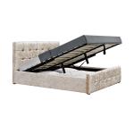 Queen Size Wood Storage Bed Frame Fabric Velvet Modern Upholstered Bed