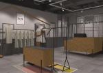 Modern Clothes Display Stand / MDF And Wooden Clothing Store Display Fixtures