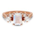 925 Sterling Silver Fashion Design Exquisite Dainty Moonstone Ring