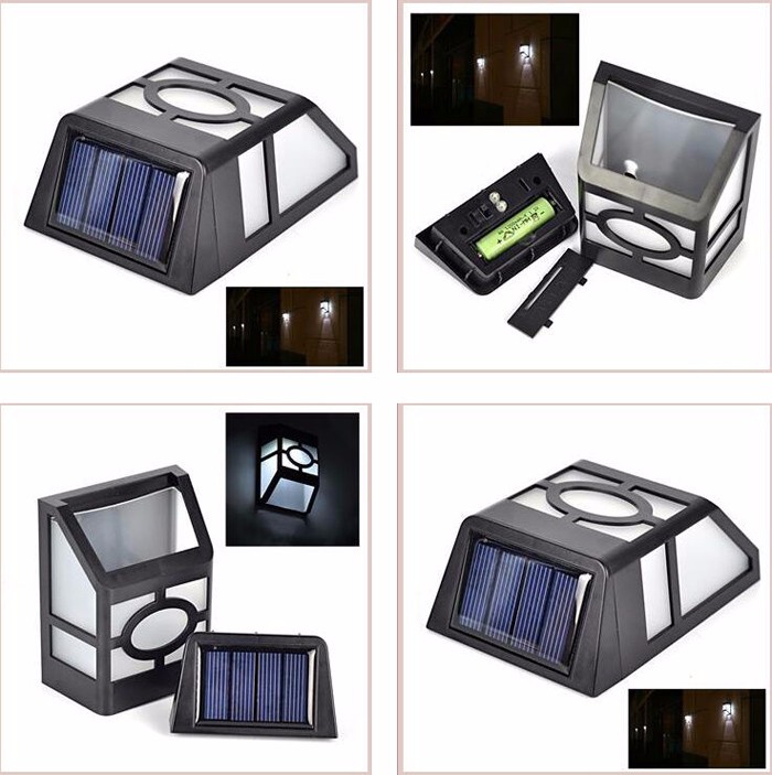 Home Garden Fence Light Classic Decoration Green Inova Solar LED Wall Light with Battery