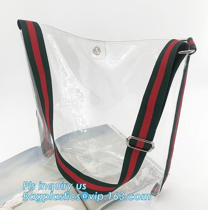 PVC summer waterproof transparent jelly beach shopping shoulder bag for women, Women Colorful Soft Candy Color PVC Handb