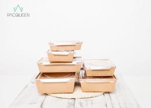 Wholesale Salad Kraft Paper Takeaway Boxes With Clear PET Lids High Volume from china suppliers