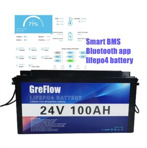 Wholesale Smart BMS Bluetooth App Energy Power Deep Cycle Lifepo4 Marine Battery 24v 100Ah For Boat from china suppliers