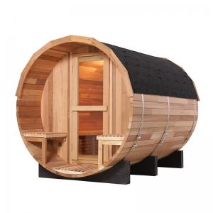 China Red Cedar Wood Traditional Sauna Room Far infrared Barrel Steam Room on sale
