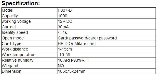 Cheap standalone door access control system good quality rfid card reader access control system