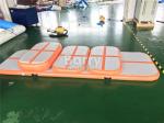 Eco - Friendly Children Orange Tumbling Mat Inflatable Air Track Training Set