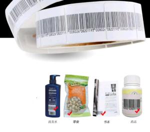 Wholesale ABNM EAS RF soft label with barcode for supermarket and retail store from china suppliers