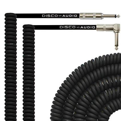 CE Audio Link Cable , 20 Foot Curly Guitar Instrument Cable Right Angle 1/4 Inch