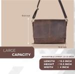 OAK LEATHERS LEATHER MESSENGER BAG FOR MEN AND WOMEN - LAPTOP BRIEFCASE BAG FOR