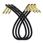 Short Golden Right Angle Mono TS Jack Instrument Guitar Patch Cable for Guitar