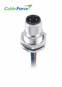 Wholesale Single Wires M12 Male Connector Panel Mount A Code 3Pin IP67 Waterproof AGW22 from china suppliers