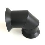 Powder Black 90 Degree Bend For Pellet Stove Chimney Pipe System
