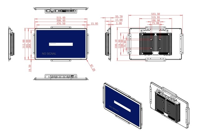 21.5-Inch Screen for Industrial Monitoring and Public Information Displays