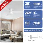 48 Inch Modern White Ceiling Fan With Light Pull Chain Ac Motor